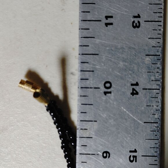 Brown Tan Horn Pendant Necklace Vintage Seed Beaded Strand Barrel Clasp Resin - Picture 7 of 16